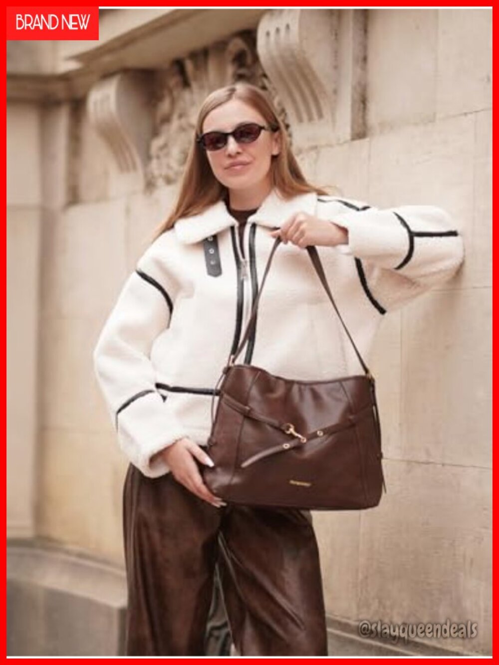 Vegan Leather Hobo Purse Adjustable Strap - Picture 2 of 6